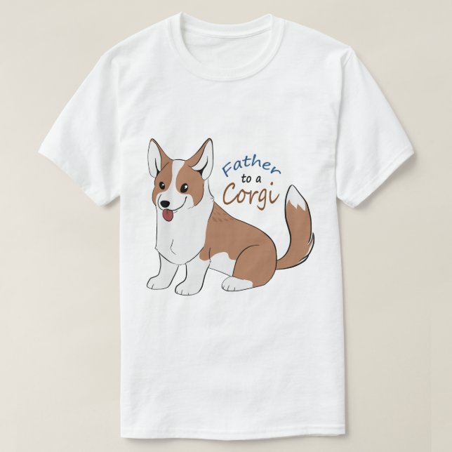 Vater zu einem roten Corgi mit einem Schwanz T-Shirt (Design vorne)