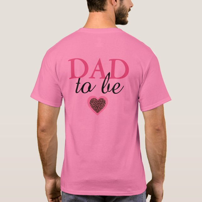 Vater zu Leopard und Pink Baby Dusche T-Shirt (Rückseite)