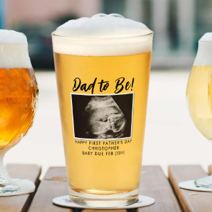 Vater zu Ultraschallglas Foto 1. Vatertagsglas Glas