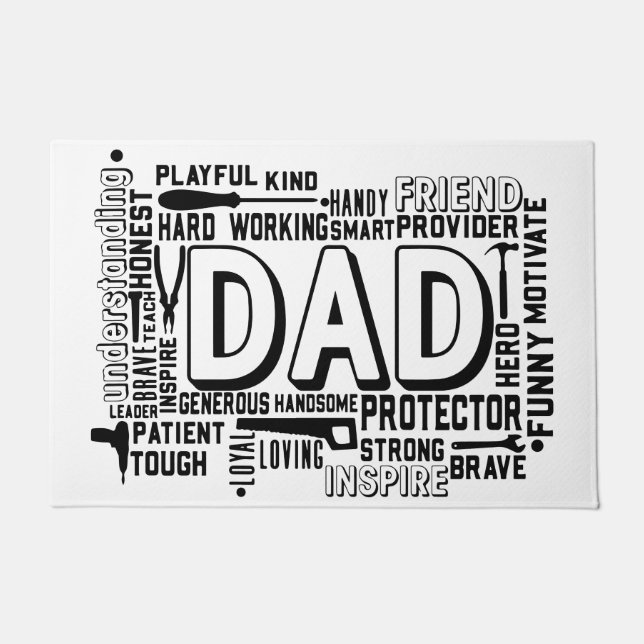 Vater Zuhause Türschloss Gruß Portionstür Fußmatte (Vorderseite)