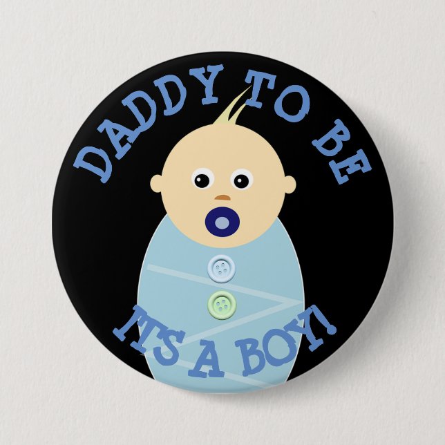 Vater zum blauen Baby Boy Baby Duschknopf Button (Vorderseite)