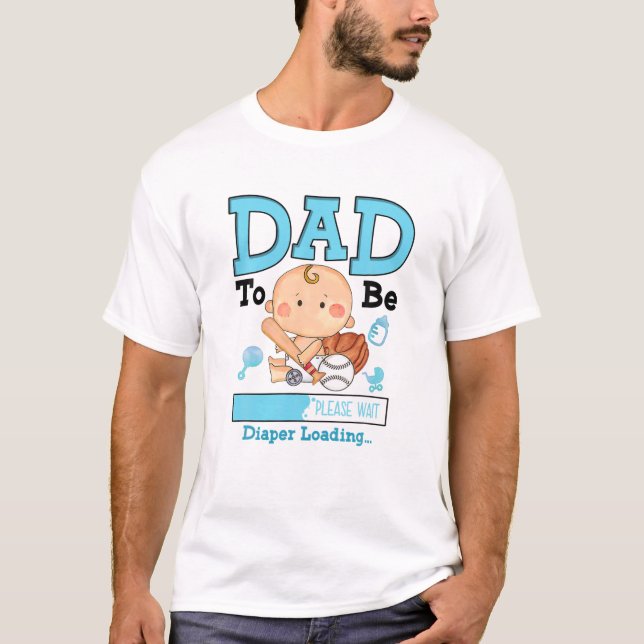 Vater zum Laden bitte warten Funny Pregnancy Anno T-Shirt (Vorderseite)