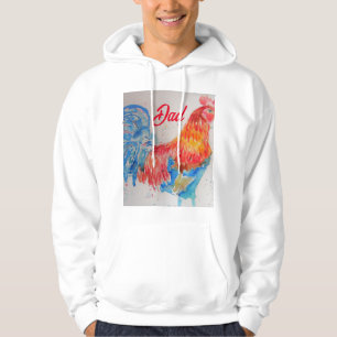 Vater zum Red Rooster Watercolor Painting Vathers Hoodie