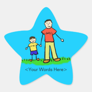 Vatercharakter und Familienname des Sohnes Sonderk Stern-Aufkleber