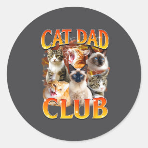 Vaterclub für Katzen Lustiges Leben ist besser mit Runder Aufkleber