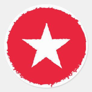 Vaterländische Armee Krieg Weißer Star Symbol Ze Runder Aufkleber