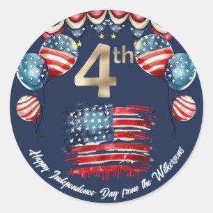 Vaterländische Feier am 4. Juli zum Marineblau Runder Aufkleber