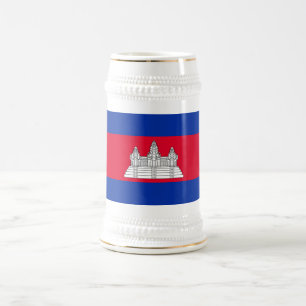 Vaterländische Flagge Kambodschas Bierglas