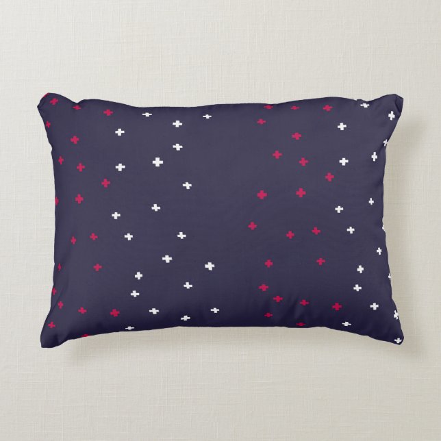 Vaterländische Rote Weiß & Blau Schweizer Kreuz pl Dekokissen (Vorderseite)