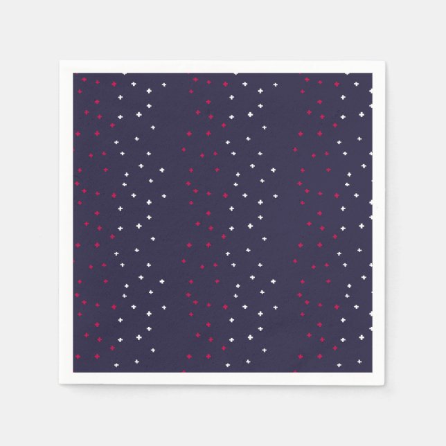 Vaterländische Rote Weiß & Blau Schweizer Kreuz pl Serviette (Vorderseite)