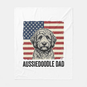Vaterlands liebender Aussiedoodle-Vater Vintage-Hu Fleecedecke