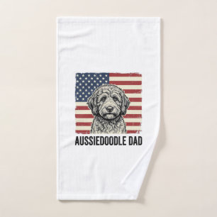 Vaterlands liebender Aussiedoodle-Vater Vintage-Hu Handtuch