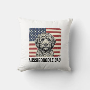 Vaterlands liebender Aussiedoodle-Vater Vintage-Hu Kissen