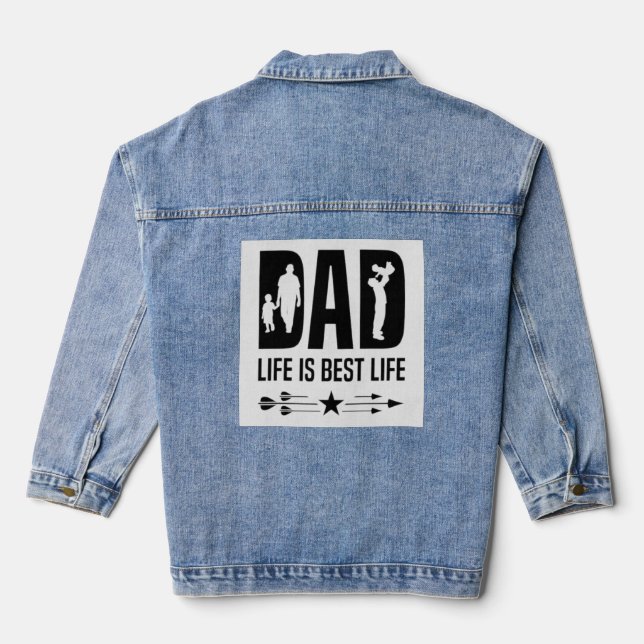 Vaterleben ist das beste Leben Jeansjacke (Rückseite)