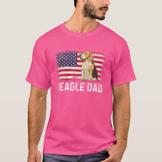 Väterlicher Beagle-Mann Amerikanische Flagge 4. Ju T-Shirt