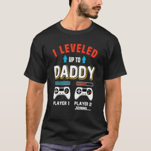 Väterlicher Gamer-Vater Nachwuchs Joystick Level A T-Shirt