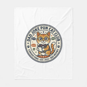 Väterlicher Wortwitz Katze Grafik T-Shirt Kunst -  Fleecedecke