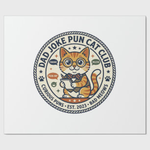 Väterlicher Wortwitz Katze Grafik T-Shirt Kunst - Geschenkpapier