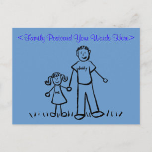 Vaterpartnerfamilie Custom Art Postcard Postkarte