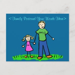 Vaterpartnerfamilie Custom Art Postcard Postkarte