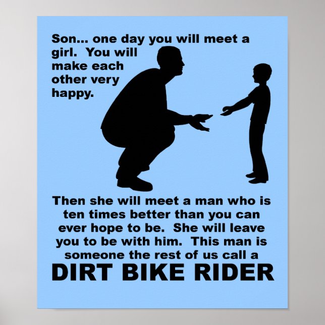 Vaterratgeber Dirt Bike Motocross Witziges Poster (Vorne)