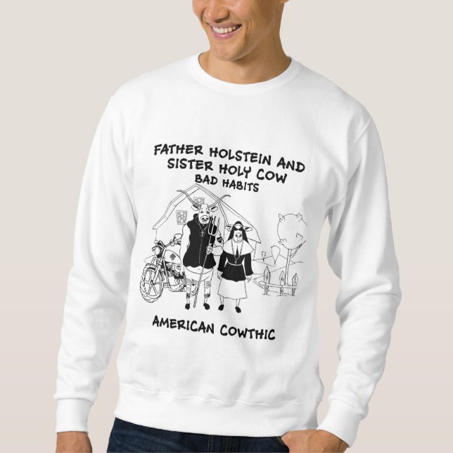 Vaterrind- und -schwester heilige Kuh-schlechte Sweatshirt (Vorderseite)