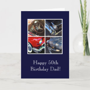 Vaters 50. Geburtstag Oldtimer Karte