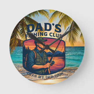 Vaters Angelclub Retro-Sonnenuntergang Personalisi Runde Wanduhr