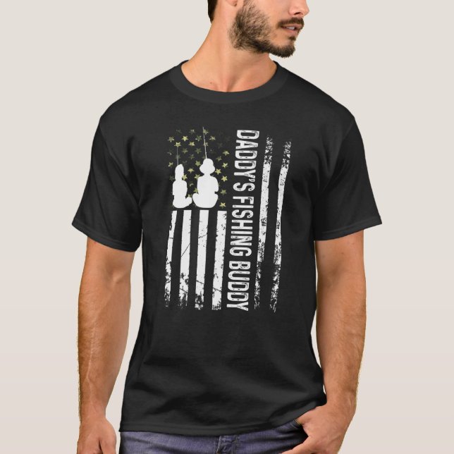 Vaters Angelfreund Angelt Junger Fischer T-Shirt (Vorderseite)