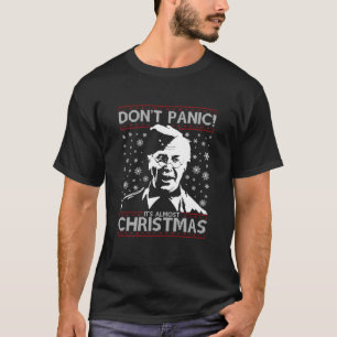 Vaters Army Dont Panic Weihnachts Strick Muster T-Shirt