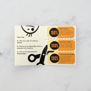 Vaters Ausflug: Vatertag Gruß mit Coupons Feiertagskarte