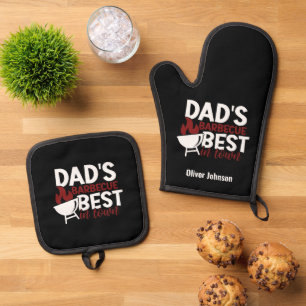 Vaters Barbecue ist der beste Tag für den Vater in Ofenhandschuh & Topflappen-Set