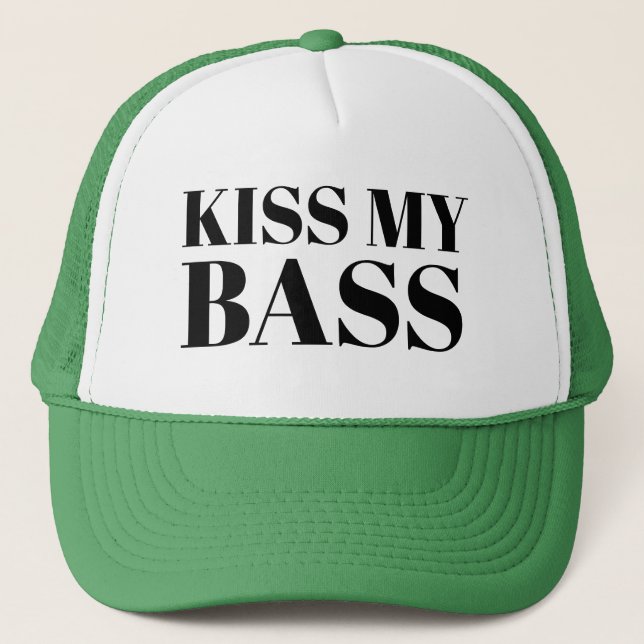 Vaters Baseball KISS MEINE BASS Lucky Truckerkappe (Vorderseite)