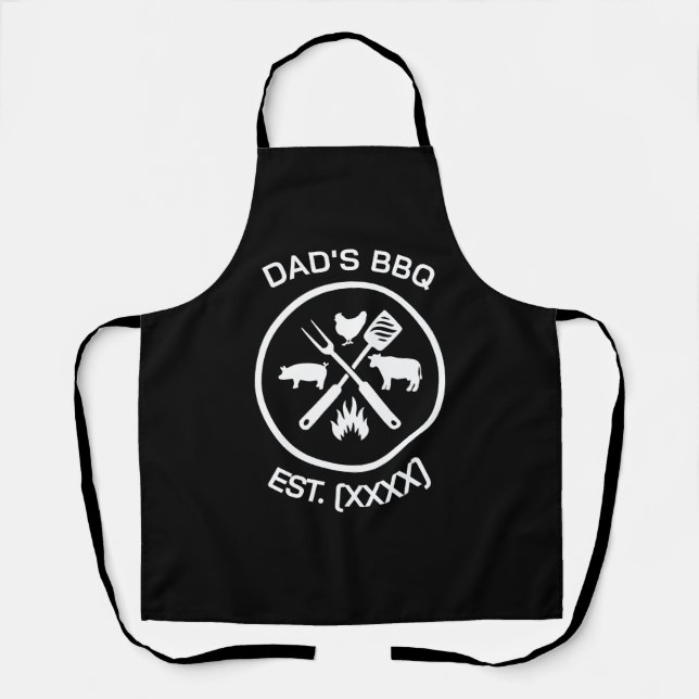 Vaters BBQ-Emblem mit Gründungsjahr Schürze (Vorderseite)