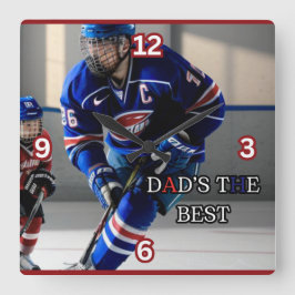 Vaters beste Hockey-Wall-Uhr Quadratische Wanduhr