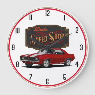 Vaters Camaro Speed Shop Große Wanduhr