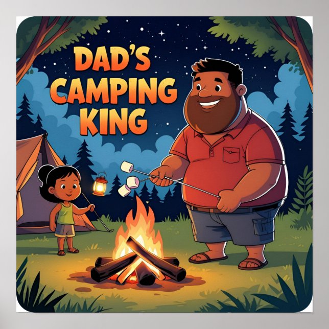 Vaters Camping Adventure Digital Poster Print (Vorne)