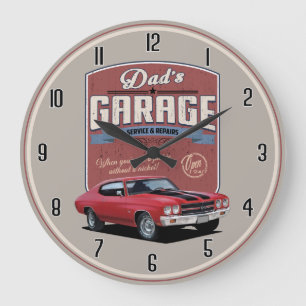 Vaters Chevelle Garage große Uhr