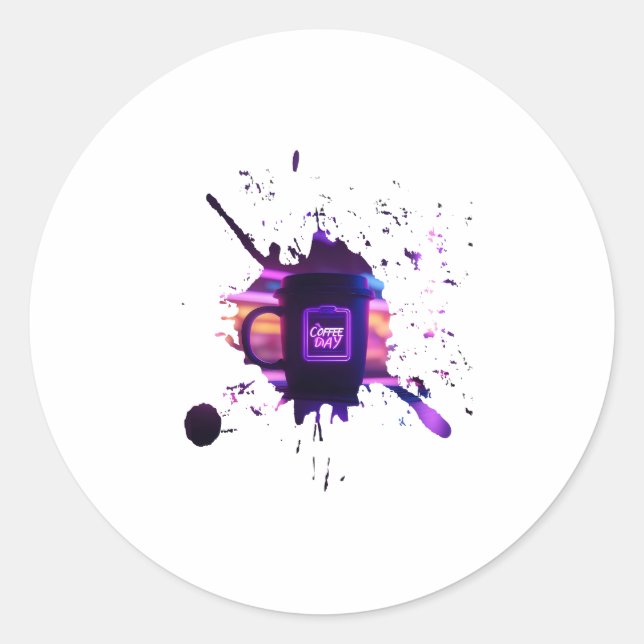 VATER's COFFEE Väter Tag Runder Aufkleber (Vorderseite)