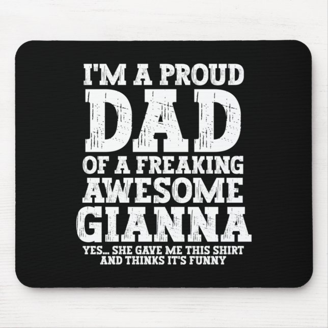 Vaters Dad Of Gi Personalisierter Name Lustiger Va Mousepad (Vorne)