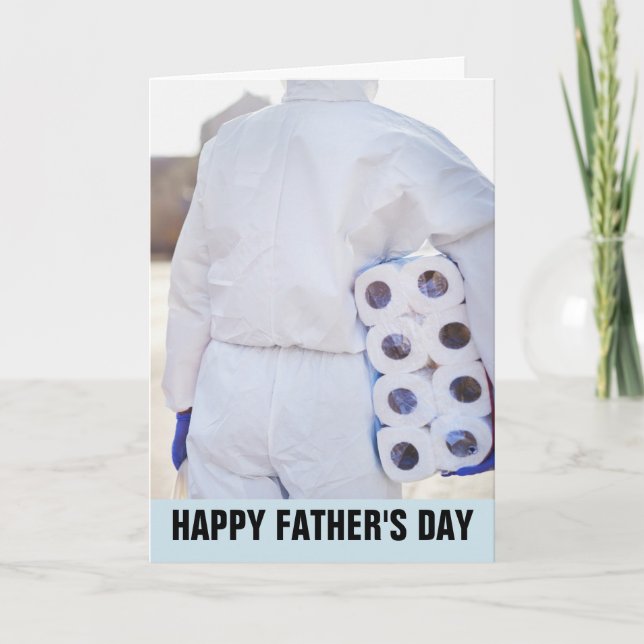 VATER'S DAY FUNNY TOILET PAPER HAZMAT ANZUG CARDS KARTE (Vorderseite)