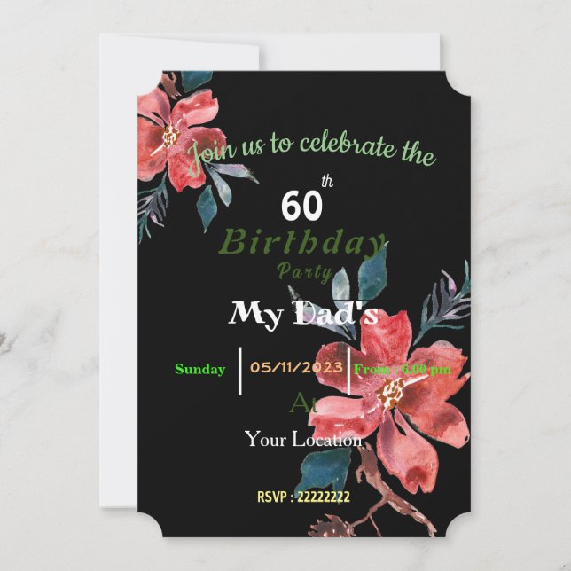 Vaters Einladung zum Geburtstag (Vorderseite)