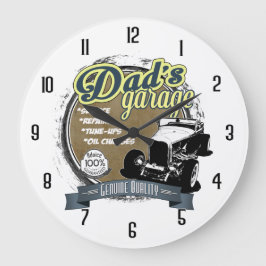 Vaters farbige Garage Große Wanduhr