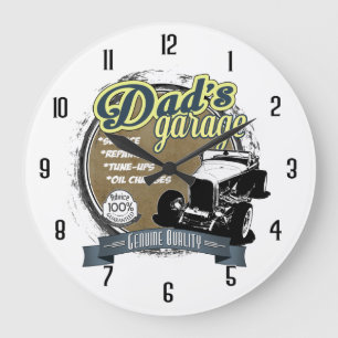 Vaters farbige Garage Große Wanduhr