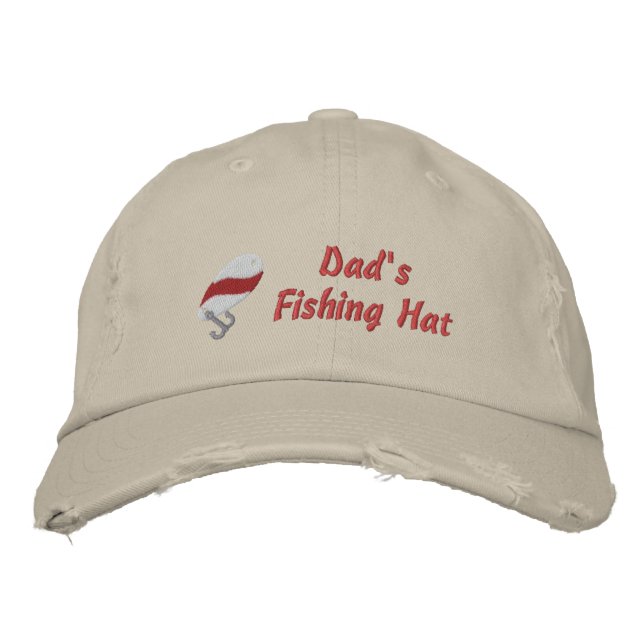 Vaters Fishing Hat Custom Personalisiert Bestickte Baseballkappe (Vorderseite)