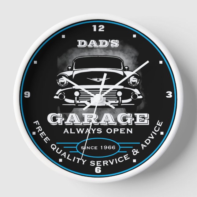 Vaters Garage oder ein Name immer offene Fünfziger Uhr (Vorderseite)