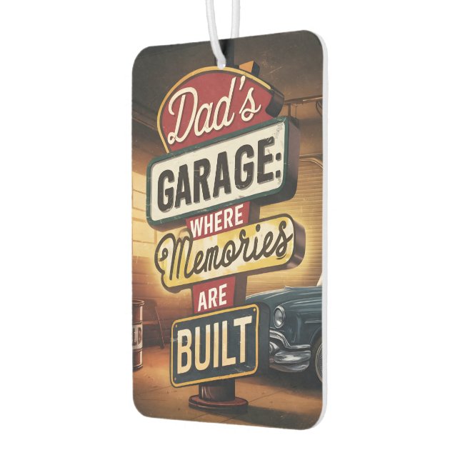 Vaters Garage Retro Vintages Autozeichen Autolufterfrischer (Links)