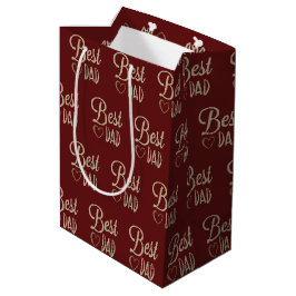 Vaters Geburtstag auf Maroon Mittlere Geschenktüte
