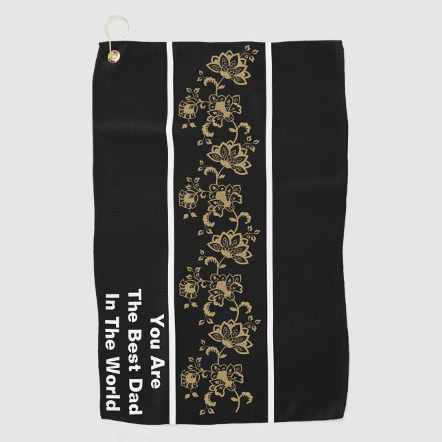 Vaters glücklicher Charme: Bester Vater Golf Handt Golfhandtuch (Vorderseite)