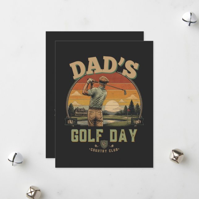 Vaters Golf-Tag Feiertagskarte (Vorderseite/Rückseite Beispiel)